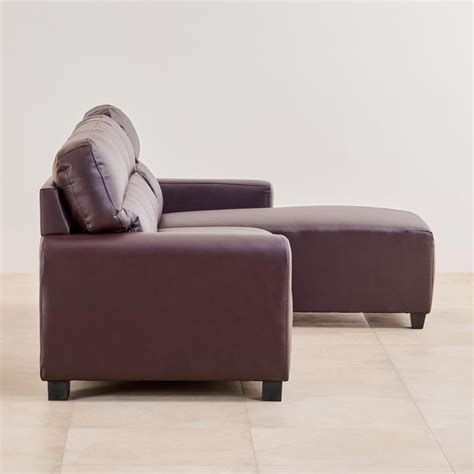 Buy Albury Faux Leather 3-Seater Right Corner Sofa with Chaise - Madrid ...