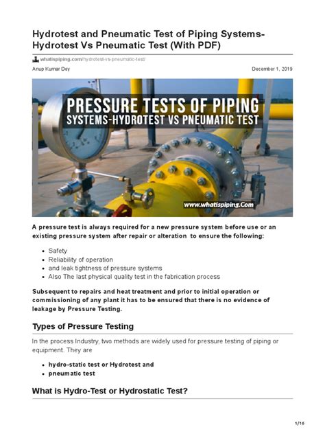 Pneumatic Pipe Testing Procedure 的图像结果