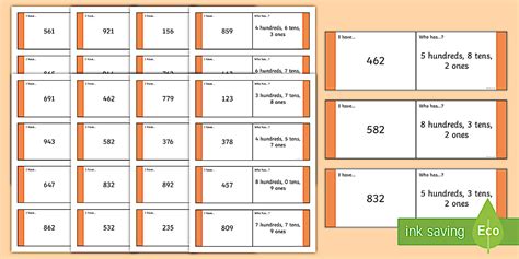 Three-Digit Number Place Value Loop Cards (teacher made)