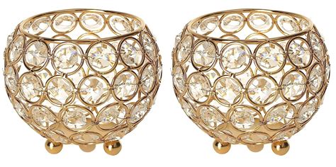 Buy Klikel Gold Globe Candle Holder Studded With Acrylic Crystals ...