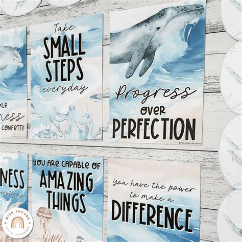 Inspirational Classroom Posters - Modern Ocean Classroom Decor