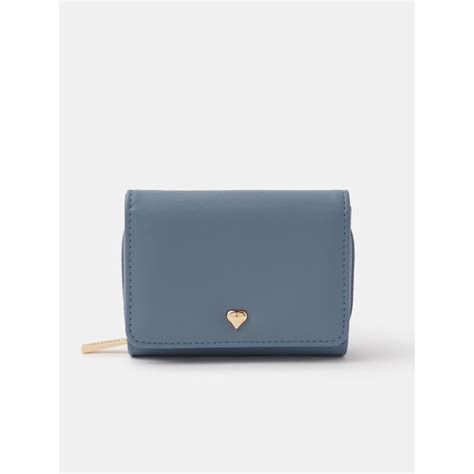 Buy Accessorize London Women's Blue Heart Tri-Fold Wallet Online