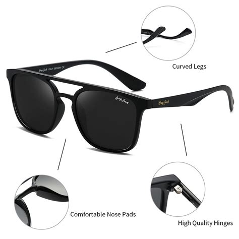 GREY JACK TR90 Square Polarized Sunglasses for Men Women UV Protected ...