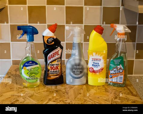 Range of household cleaning products Stock Photo - Alamy