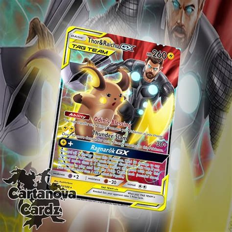 Thor & Raichu Gx Custom Pokemon Card Premium Quality - Etsy India