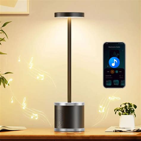 Buy Upgraded Cordless Table Lamp, Rechargeable Desk Lamp with Speaker ...