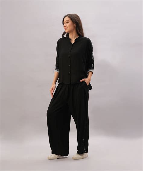 Black Rayon Co-Ord Set – Tuna Active