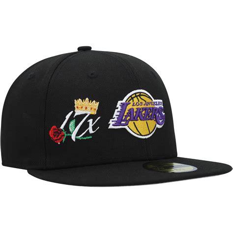 Men's Los Angeles Lakers New Era Black Crown Champs 59FIFTY Fitted Hat