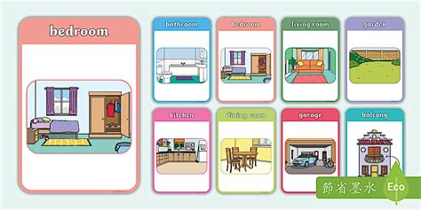 房間字卡｜Rooms at Home Flashcards｜小四適用