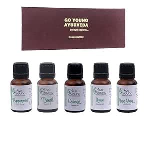 GO YOUNG Ayurveda Essential oil - Peppermint/Orange/Basil/Lemon/Ylang ...