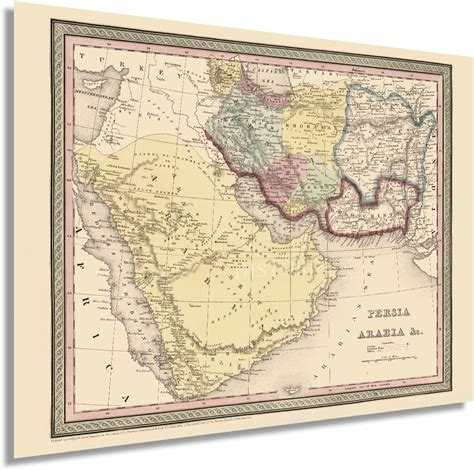 HISTORIX Vintage 1852 Persia and Arabia Map - 18x24 India | Ubuy