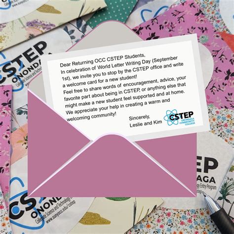 #worldletterwritingday #cstep #occ #mentorship #communitymatters #handwrittennotes | Leslie Reid