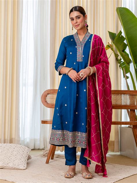 Ruhani Teal Special Designer Kurta Pant Set with Elegant Dupatta ...