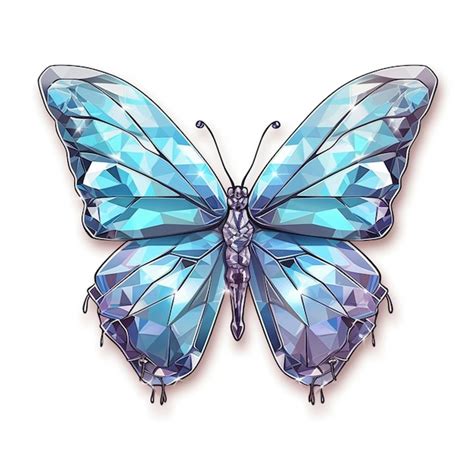 Una mariposa azul con un diamante en ella. | Foto Premium