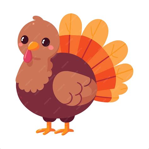 Cute thanksgiving turkey clipart for fall or autumn | Premium Vector
