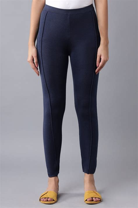 Buy Blue Pintuck Tights @ 1899 | W for woman – wforwoman