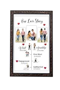 Personalized Love Story Timeline Photo Frame, Wedding Anniversary Gift ...
