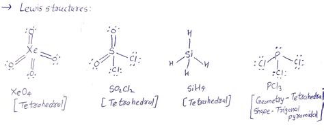 [Solved] draw lewis structure and molecular geometry of: xeo4 SO2CL2 ...
