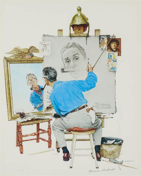 Norman Rockwell | Triple Self-Portrait | MutualArt