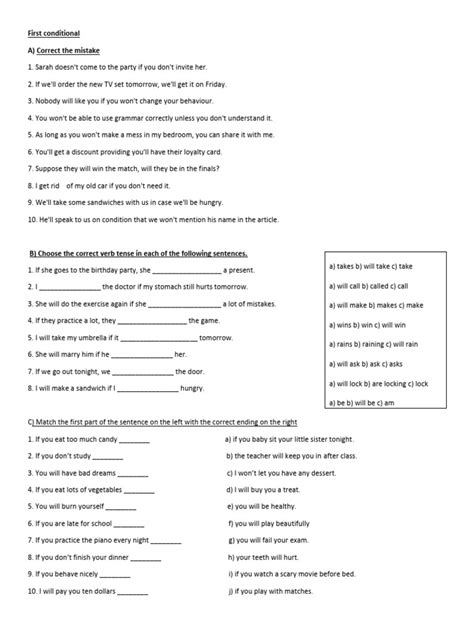 First Conditional Exercises | PDF