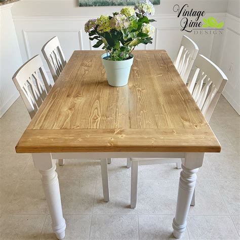 Refinished Dining Table | Pine dining table, White kitchen table ...