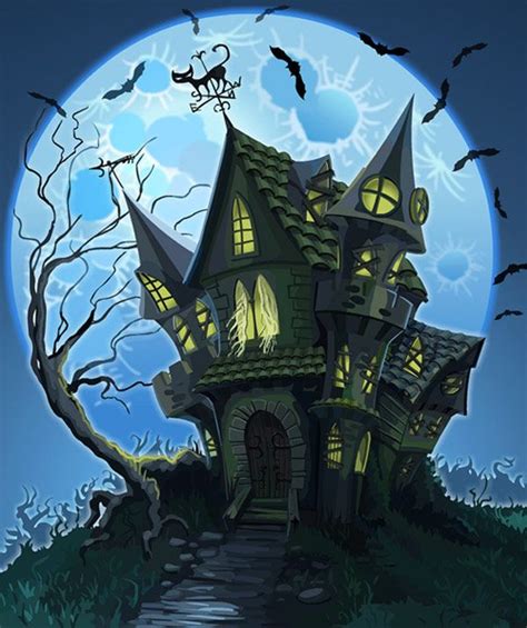 halloween house illustration