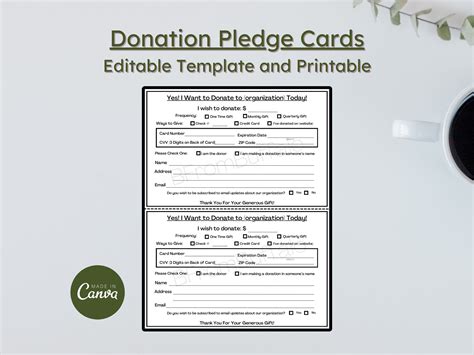 Fundraising Pledge Card Template Design - Template.umatuna.com