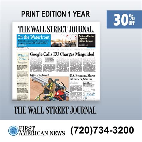 First American News | WSJ Print and Digital Save up to 80% Off