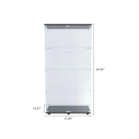 Buy Zacis Modern 4-Tier Two-Door Glass Display Cabinet Shelves with ...