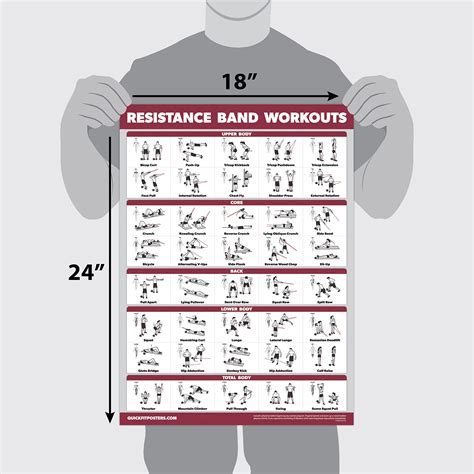 Buy QuickFit Resistance Bands Workout Exercise Poster - Double Sided ...