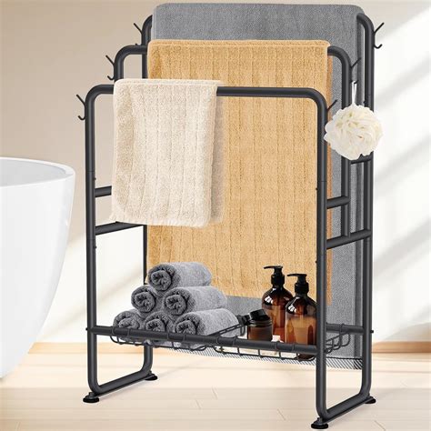 Amazon.com: Kayfia 40" Standing Towel Rack, 3 Tier Towel Rack Stand ...