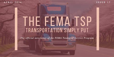 The FEMA TSP: Transportation Simply Put Newsletter April 2024 Issue