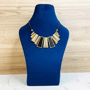 La Trove Premium Velvet Chains Necklace Display Stand Neckstand (Blue ...