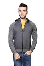 Buy Men Grey Solid Hooded Sweatshirt Online - 91069 | Peter England