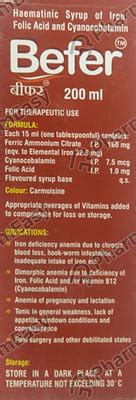 Befer Bottle Of 200ml Syrup: Uses, Side Effects, Price & Dosage | PharmEasy
