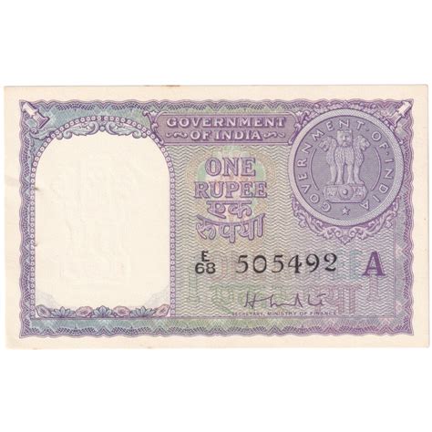 India 1955-58 One Rupee F E68 505492 Banknote – SCOINS INDIA