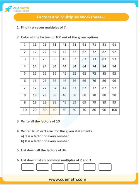 Image result for Multiplying Factors Worksheet