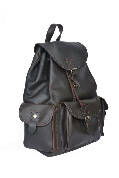 Brown Leather Backpack: Timeless Style and Versatility, Art: BG-1538 ...