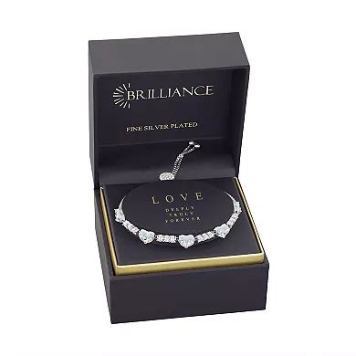 Brilliance Fine Silver Plated Blue Enamel & Cubic Zirconia Hearts ...