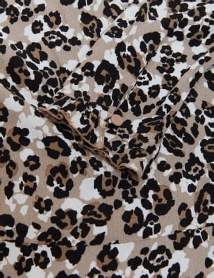 Animal Print Tie Neck Mini Skater Dress