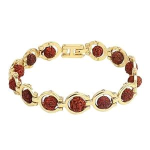 Buy Divine Hindu Premium Gold Plated 5 Mukhi 12 Beads Rudraksha ...