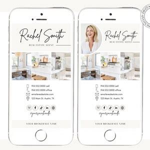 Buy Digital Business Card Canva Template Clickable Real Estate Online ...