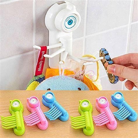 Buy 4square 6 Hook Hanger Suction Cup for Bathroom Key Towel Scrubber ...