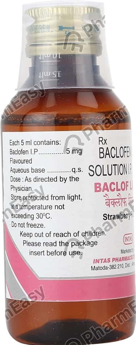 Buy Baclof 5 MG Oral Liquid (100) Online at Flat 15% OFF | PharmEasy