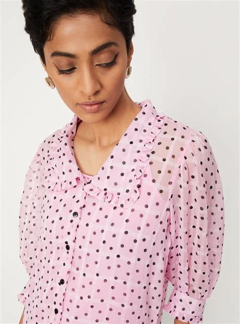 Buy Women Printed Extended Collar Top Online at just Rs. 799.0 ...