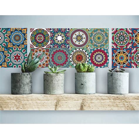 Home Decor Tile Stickers Set 12 Units 6x6 inches. Peel & Stick Vinyl ...