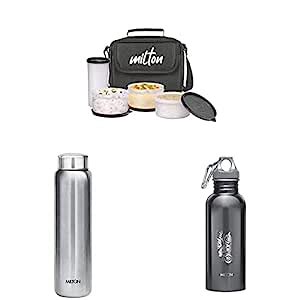Buy MILTON New Meal Combi Lunch Box, 3 Containers and 1 Tumbler, Black ...