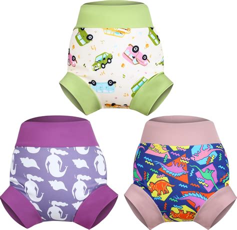 Amazon.com: MOEMOE Baby Reusable Swim Diaper 3Pcs Waterproof Swim Pants ...