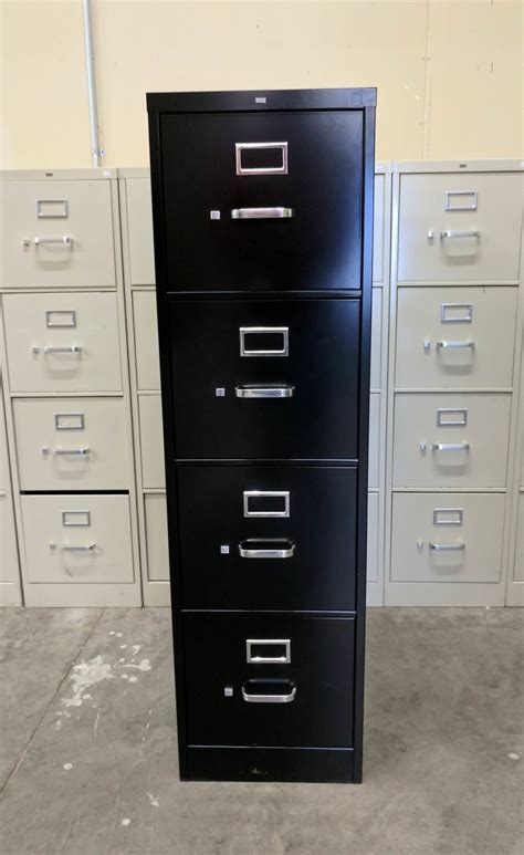 Black Black Hon 4 Drawer Vertical File Cabinet by Hon