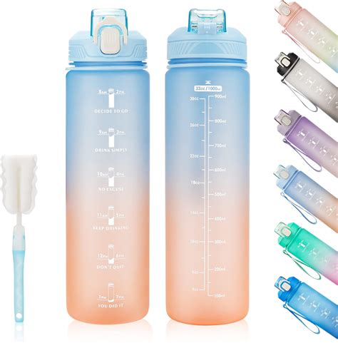 Amazon.com: YC Kitchen Motivational Water Bottle with Time Marker- 32oz ...